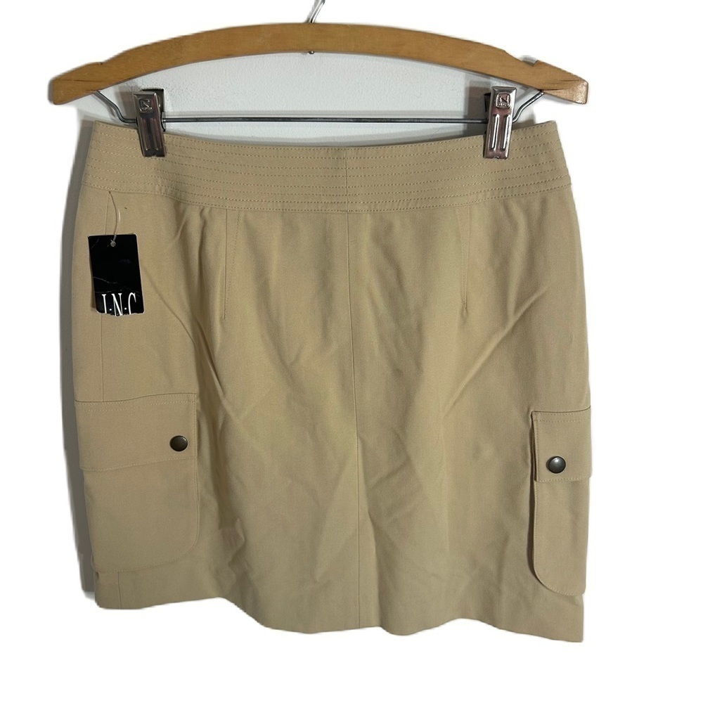 INC Cargo Y2K Vintage Khaki Tan Skirt NWT Mini Sz 4 Women’s
